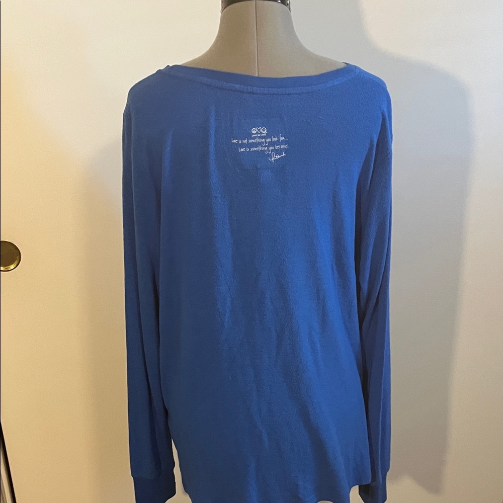 Peace Love World Blue Long Sleeve Tee - Picture 4 of 4